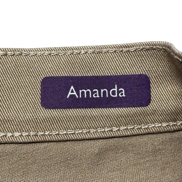 Gloria Vanderbilt Amanda Jeans Women 12 Khaki Classic Fit Tapered Stretch - Picture 10 of 16